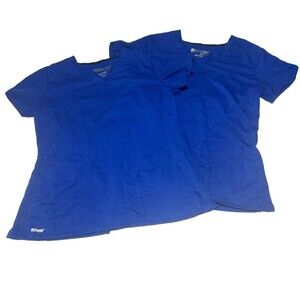 Set of 2 Grey's Anatomy by Barco Royal Blue Scrub Tops - Size M